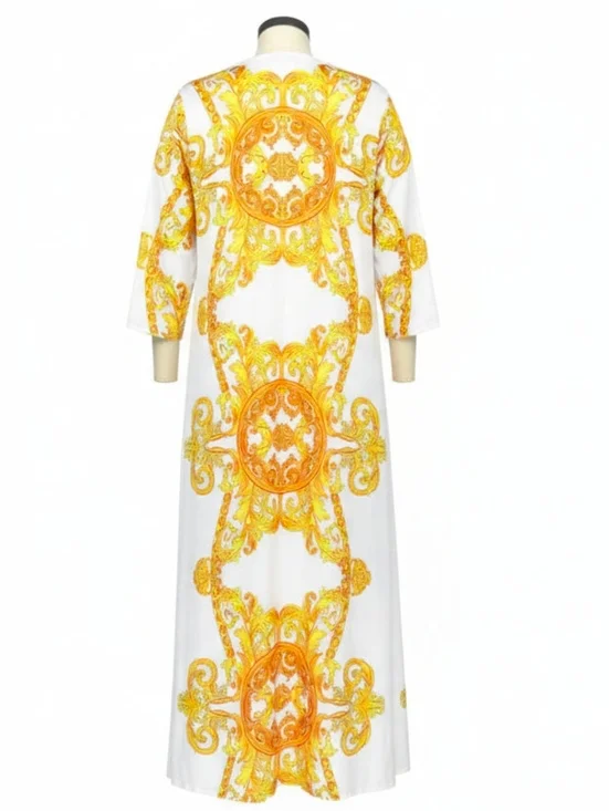 Baroque Swimwear Set Plunge Halter One-Piece Longline Swim Longline Cover-Up
